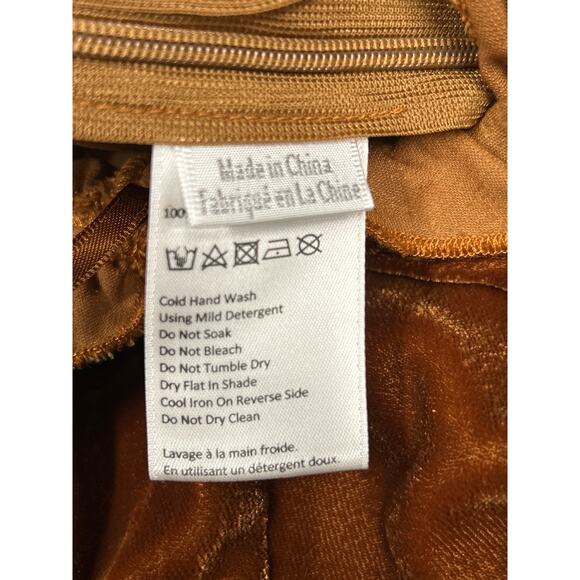 Anthropologie Kristinit Velvet Jumpsuit Rust
Orange Brown Copper Ruffle Halter L - Picture 11 of 12